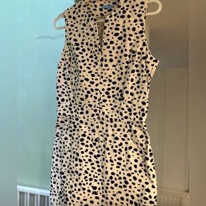 J. McLaughlin Dark Blue and White Sleeveless Polka Dot Mini Dress
